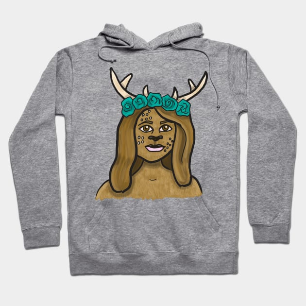 Deer Person Hoodie by tesiamarieart